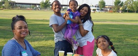 A family enjoying a picnic